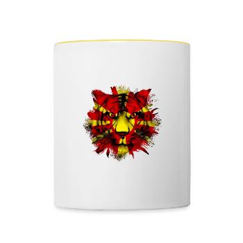Mazedonien - Tasse zweifarbig - Weiß/Gelb - Vorne