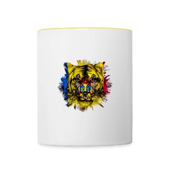 Moldawien - Tasse zweifarbig - Weiß/Gelb - Vorne