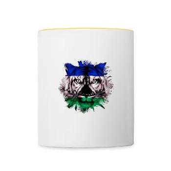Lesotho - Tasse zweifarbig - Weiß/Gelb - Vorne