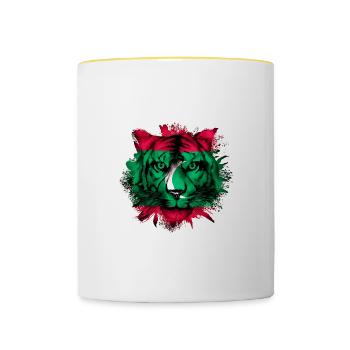 Malediven - Tasse zweifarbig - Weiß/Gelb - Vorne