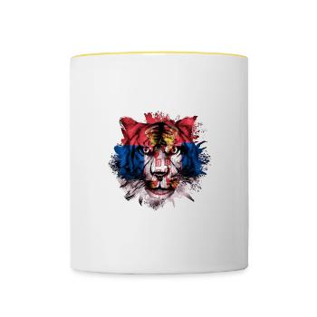 Serbie - Mug contrasté - blanc/jaune - Devant