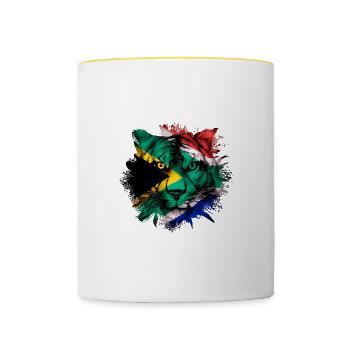 Südafrika - Tasse zweifarbig - Weiß/Gelb - Vorne
