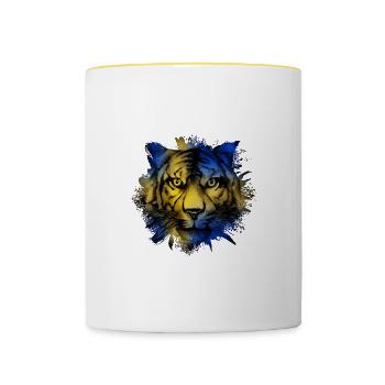 Suède - Mug contrasté - blanc/jaune - Devant