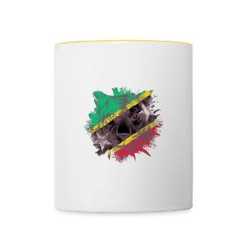 Saint-Kitts-et-Nevis - Mug contrasté - blanc/jaune - Devant