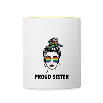 LGBT Stolze Schwester - Tasse zweifarbig - Weiß/Gelb - Vorne