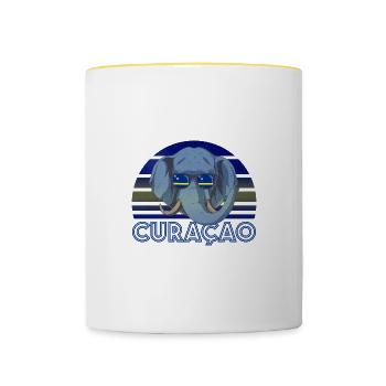 Curaçao - Tasse zweifarbig - Weiß/Gelb - Vorne