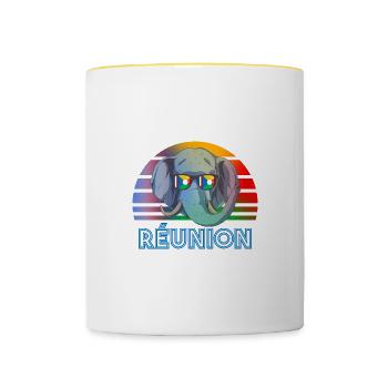 Réunion - Contrasting Mug - white/yellow - Front