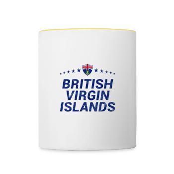 Îles Vierges britanniques - Mug contrasté - blanc/jaune - Devant