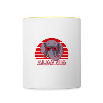 Albanie - Mug contrasté - blanc/jaune - Devant