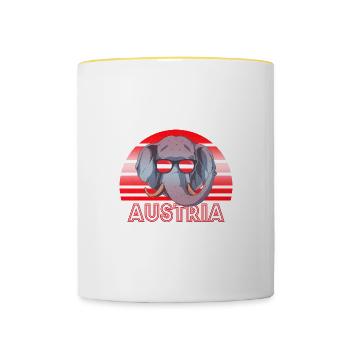 Österreich - Tasse zweifarbig - Weiß/Gelb - Vorne