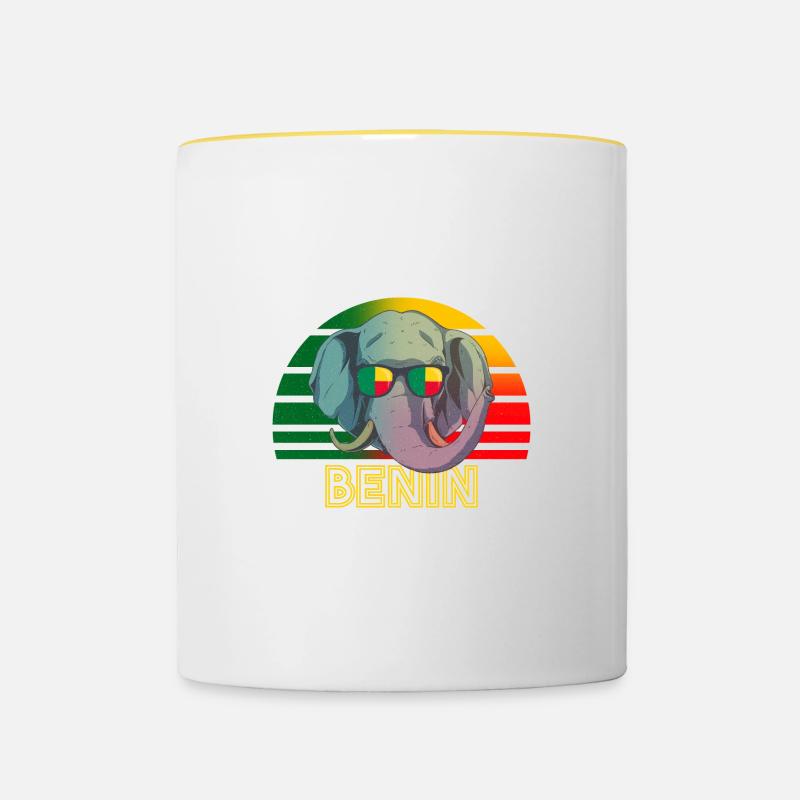 Bénin - Mug contrasté - blanc/jaune