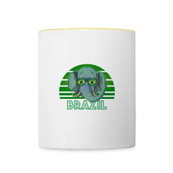 Brasilien - Tasse zweifarbig - Weiß/Gelb - Vorne