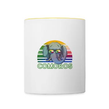 Komoren - Tasse zweifarbig - Weiß/Gelb - Vorne