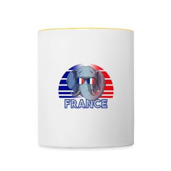 France - Mug contrasté - blanc/jaune - Devant