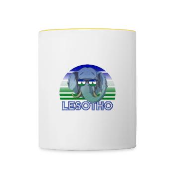 Lesotho - Tasse zweifarbig - Weiß/Gelb - Vorne