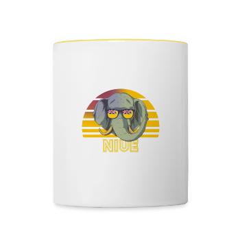 Nioué - Mug contrasté - blanc/jaune - Devant