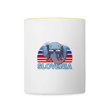 Slowenien - Tasse zweifarbig - Weiß/Gelb - Vorne
