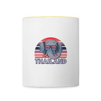 Thaïlande - Mug contrasté - blanc/jaune - Devant
