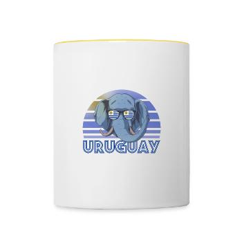 Uruguay - Tasse zweifarbig - Weiß/Gelb - Vorne