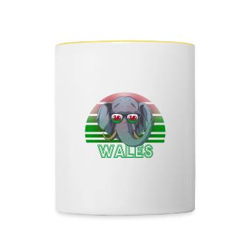 Wales - Tasse zweifarbig - Weiß/Gelb - Vorne