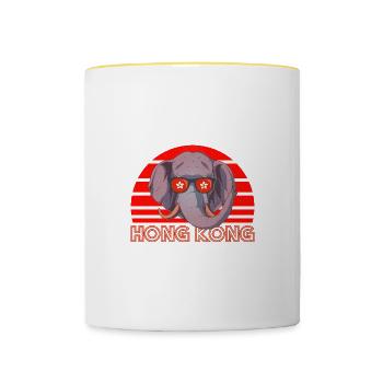 Hong Kong - Contrasting Mug - white/yellow - Front