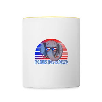 Puerto Rico - Tasse zweifarbig - Weiß/Gelb - Vorne