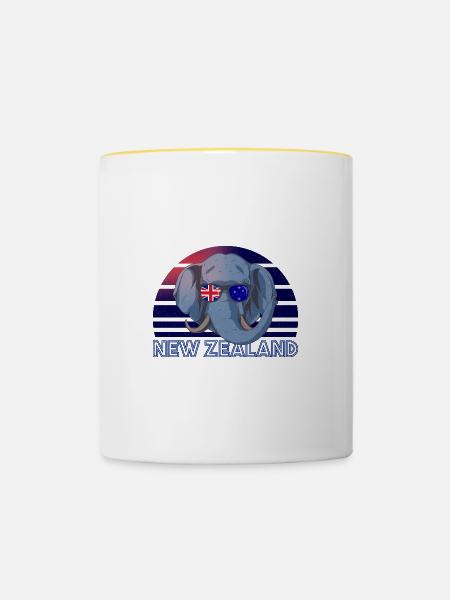 Neuseeland - Tasse zweifarbig - Weiß/Gelb