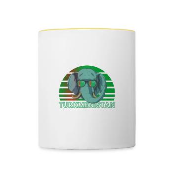 Turkmenistan - Tasse zweifarbig - Weiß/Gelb - Vorne