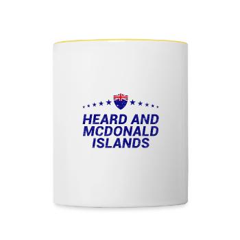 Îles Heard et McDonald - Mug contrasté - blanc/jaune - Devant