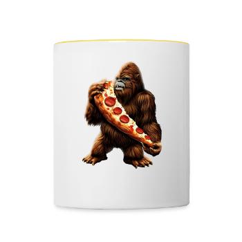 Bigfoot Pizza Party - Contrasting Mug - white/yellow - Front