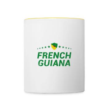 Französisch-Guayana - Tasse zweifarbig - Weiß/Gelb - Vorne
