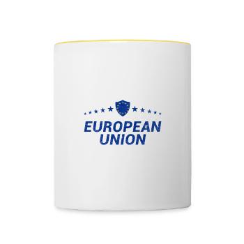 Europäische Union - Tasse zweifarbig - Weiß/Gelb - Vorne