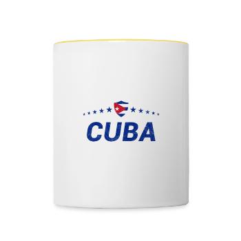 Kuba - Tasse zweifarbig - Weiß/Gelb - Vorne