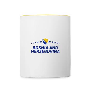 Bosnia and Herzegovina - Contrasting Mug - white/yellow - Front