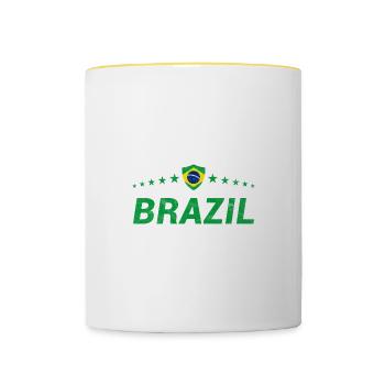 Brasilien - Tasse zweifarbig - Weiß/Gelb - Vorne