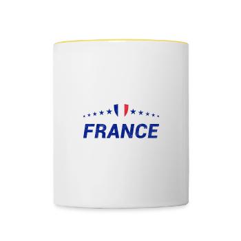 France - Mug contrasté - blanc/jaune - Devant