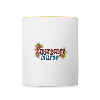 Notfallsanitäter Medizinisches Personal - Tasse zweifarbig - Weiß/Gelb - Vorne