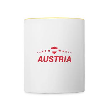Österreich - Tasse zweifarbig - Weiß/Gelb - Vorne