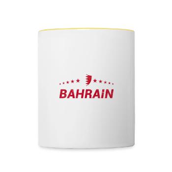 Bahrain - Tasse zweifarbig - Weiß/Gelb - Vorne