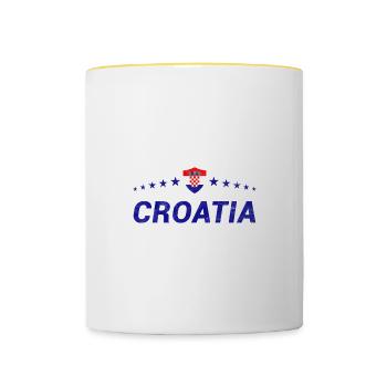 Croatie (Hrvatska) - Mug contrasté - blanc/jaune - Devant