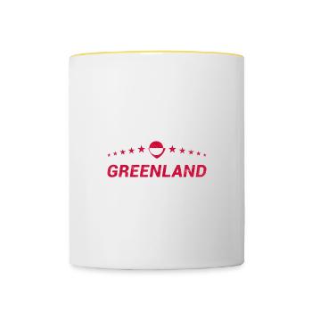 Groenland - Mug contrasté - blanc/jaune - Devant