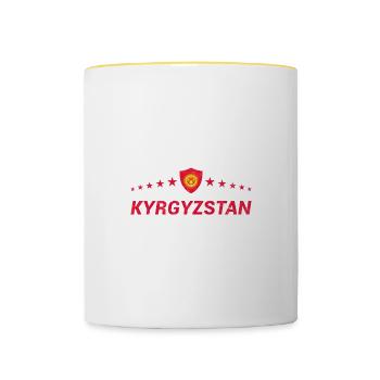 Kirgisistan - Tasse zweifarbig - Weiß/Gelb - Vorne