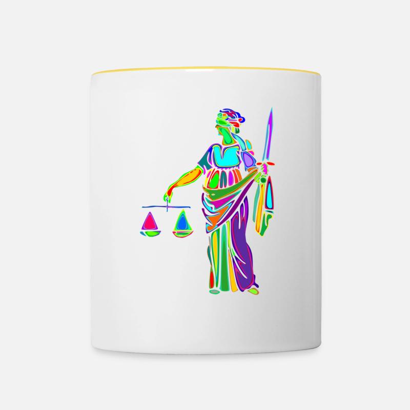 justice - Contrasting Mug - white/yellow