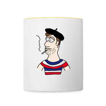 Français - Mug contrasté - blanc/jaune - Devant