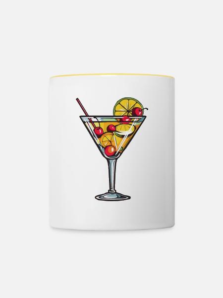 Limonade Drink - Tasse zweifarbig - Weiß/Gelb