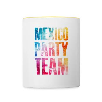 Mexico Party Team Colorful - Contrasting Mug - white/yellow - Front