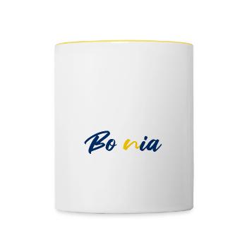 Bosnien lustige Geschenkidee bosnisch Therapie - Tasse zweifarbig - Weiß/Gelb - Vorne