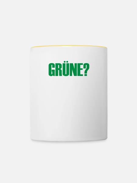Grüne nein Danke! - Tasse zweifarbig - Weiß/Gelb