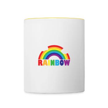 Regenbogen - Tasse zweifarbig - Weiß/Gelb - Vorne