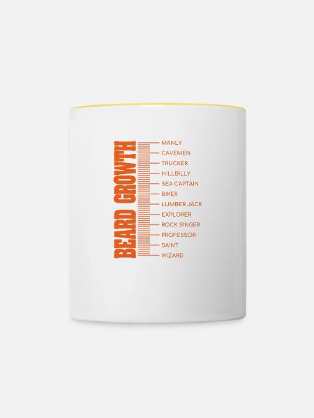 Beard Lover-Beard Chart-Beard Growth - Tasse zweifarbig - Weiß/Gelb